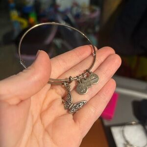 Alex and Ani Silver Butterfly Charm Bangle